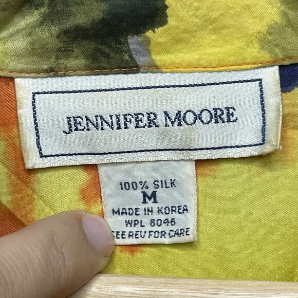 Vintage Jennifer Moore Silk Blouse Floral Print Size M - Picture 2 of 5